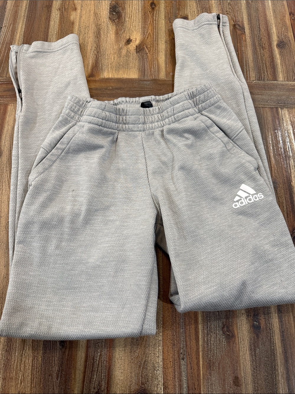 adidas Youth Light Gray Logo Joggers